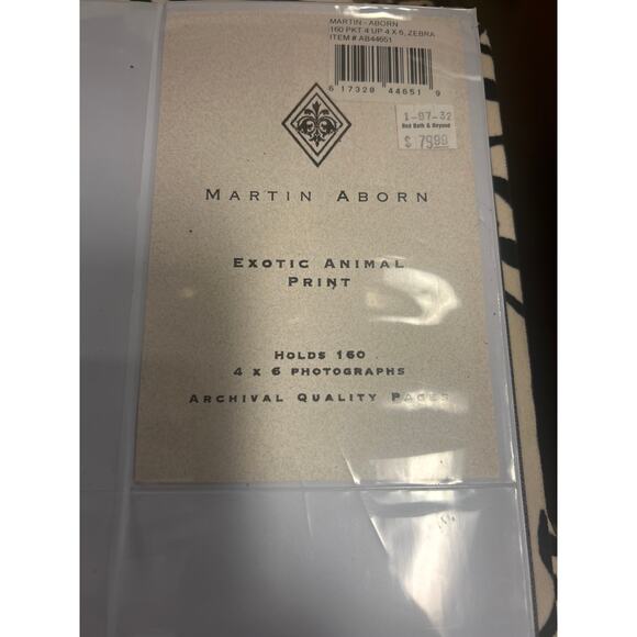 Unique Martin Aborn zebra print photo album Exotic Animal Print holds 160 photos - Picture 2 of 3